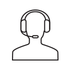 customer care icon with headphone on