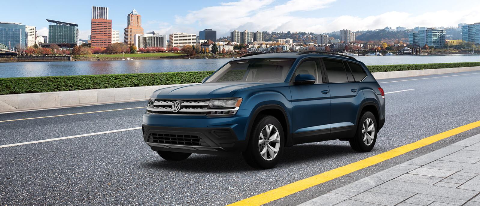 A 2020 Blue Volkswagen Atlas Parked on the road