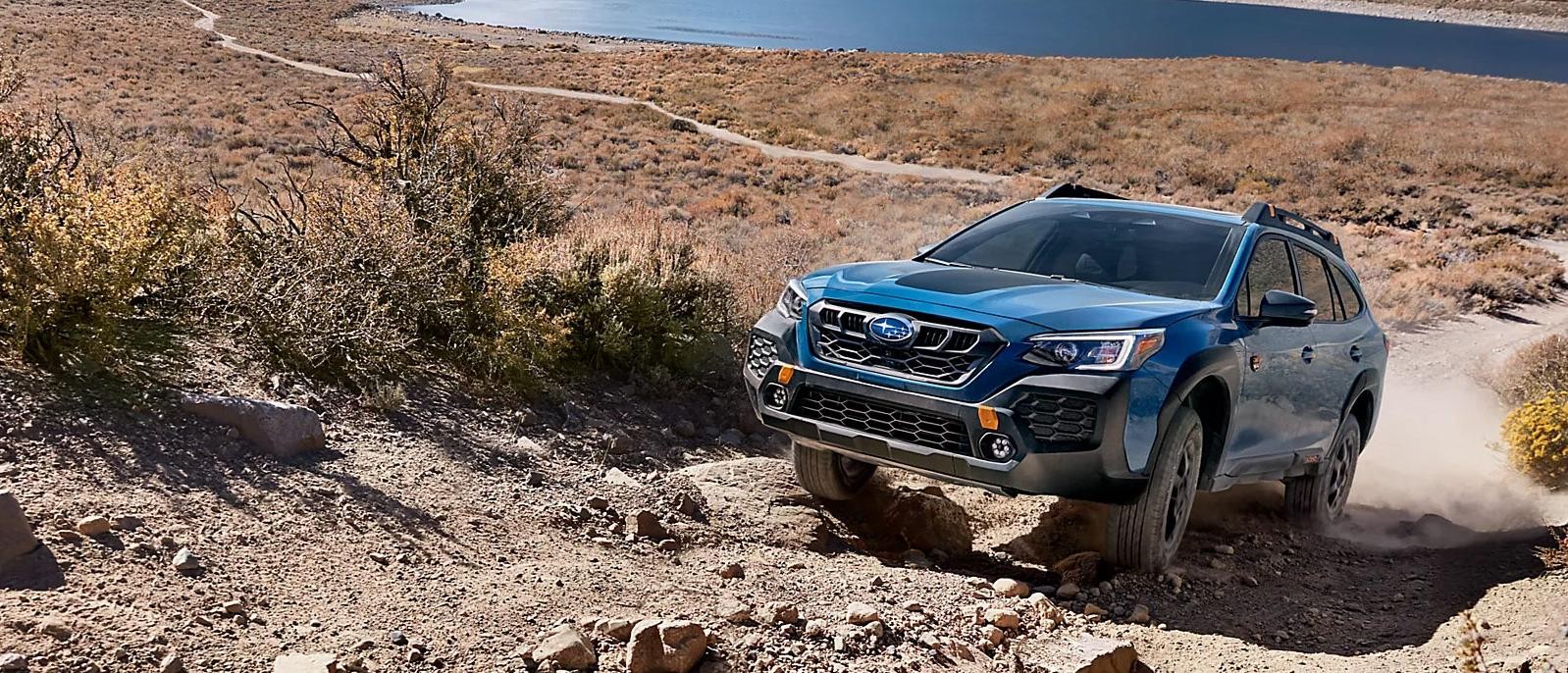 Subaru Outback driving uphill