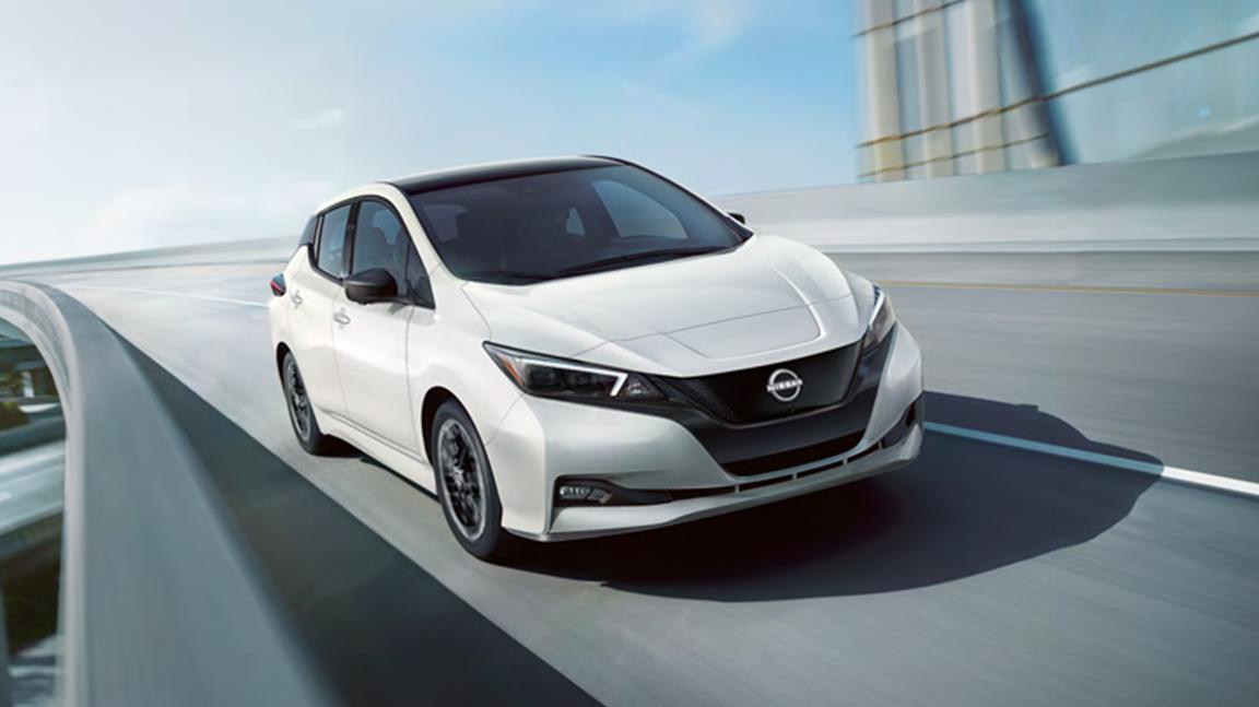 Front view on Nissan LEAF driving.jpg