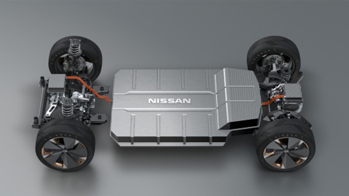 Internal shot of Nissan EV engine