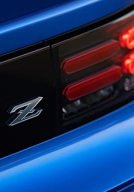Blue Nissan Z rear taillight
