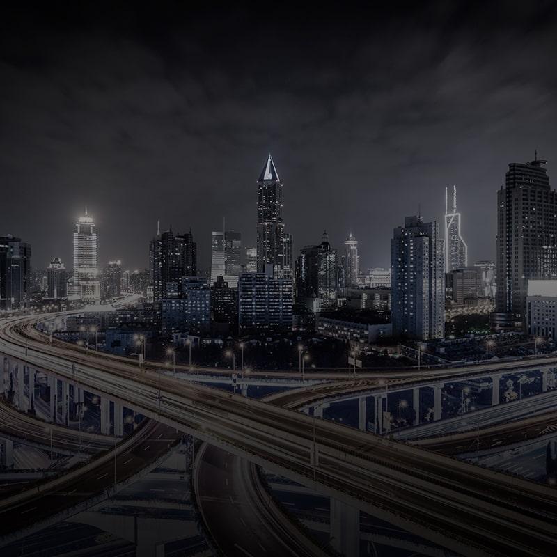 City freeway at night