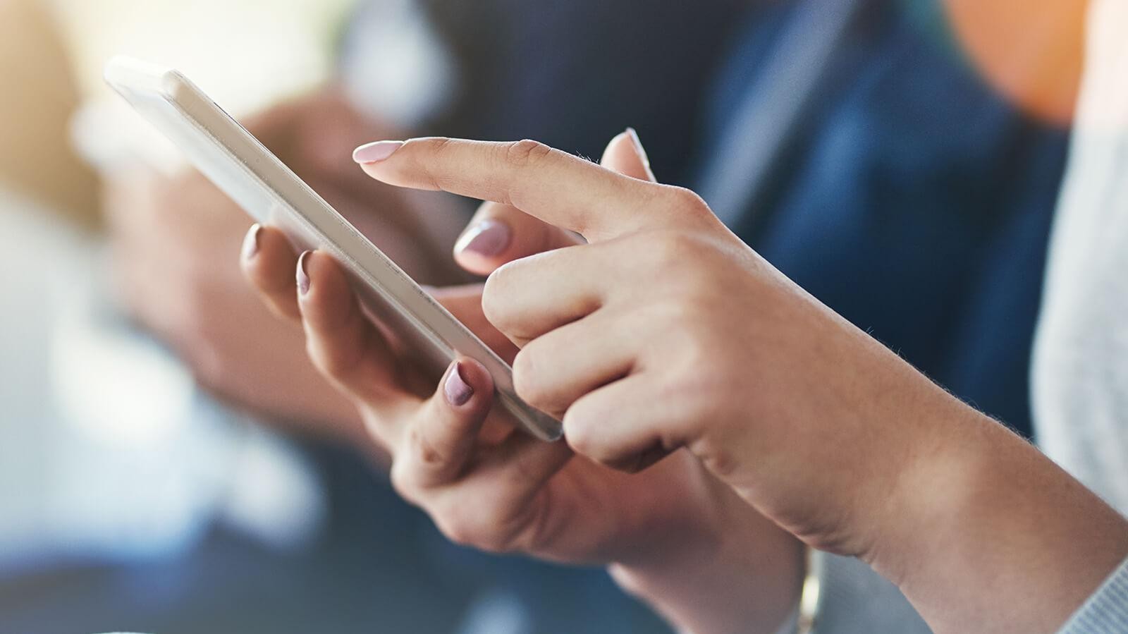 Woman using a smartphone