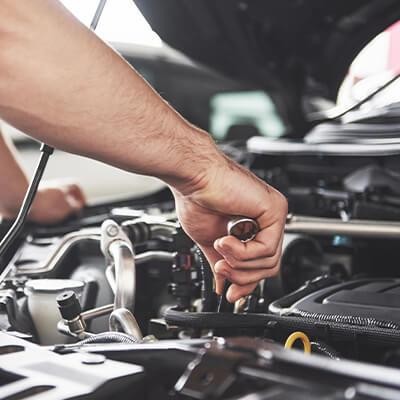 Mechanic working on an engine