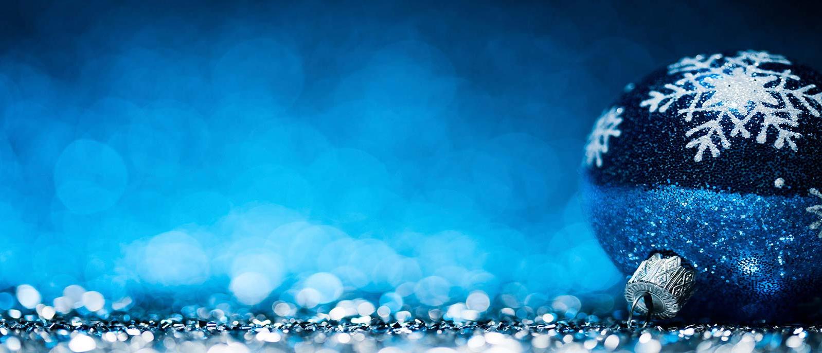Background Image | Blue Ornament and Glitter