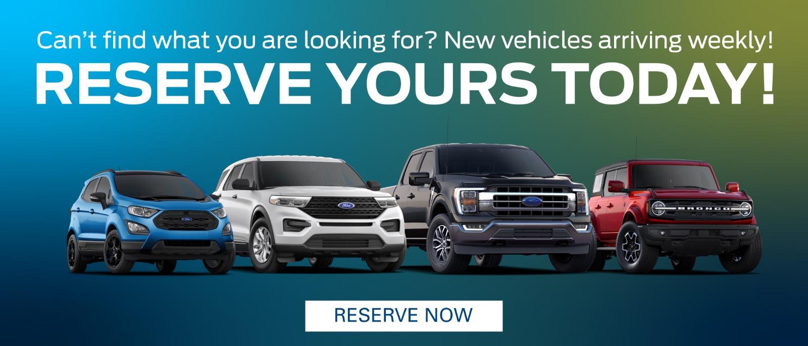 Reserve Your Vehicle