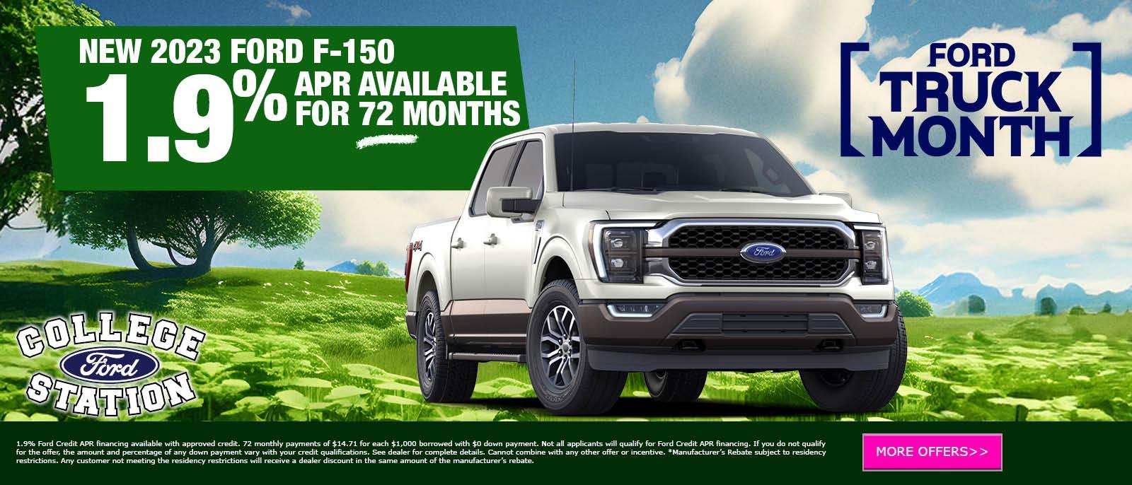 NEW 2023 FORD F-150 1.9% APR AVAILABLE FOR 72 MONTHS