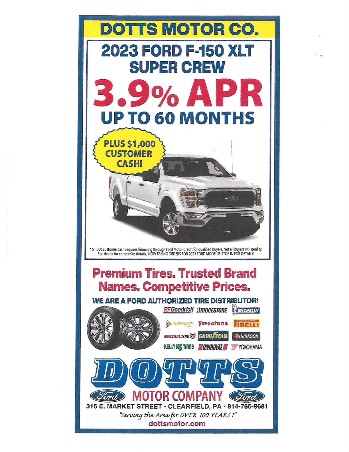 Dotts Motor Co Inc is a Clearfield Ford dealer and a new car and used