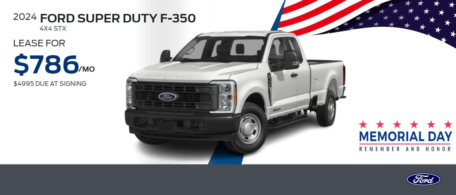 2024 Ford F350 4x4 STX
$786 per month lease $4995 due at signing