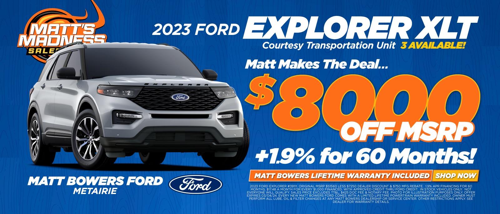 Matt Bowers Ford Explorer Deals