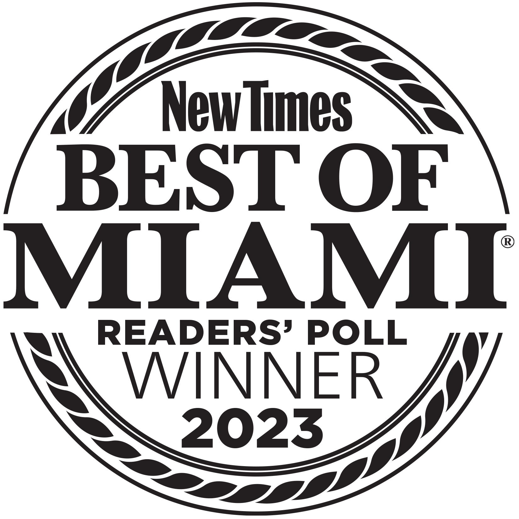 New Times of Miami 23 Readers Poll Winner