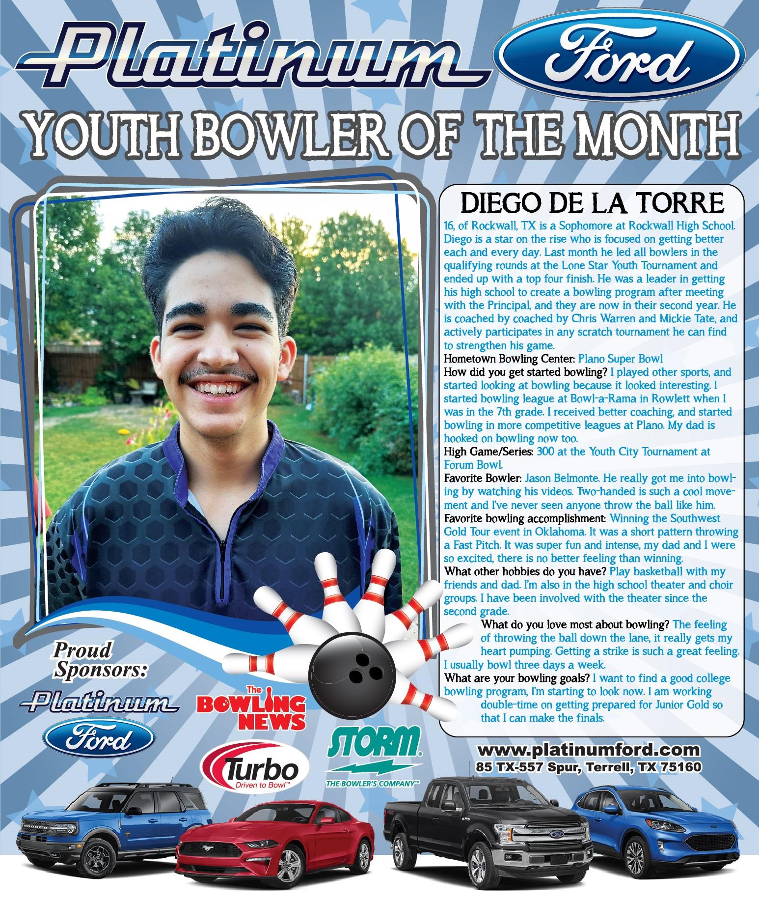 Logan Frishman youth bowler of the month 