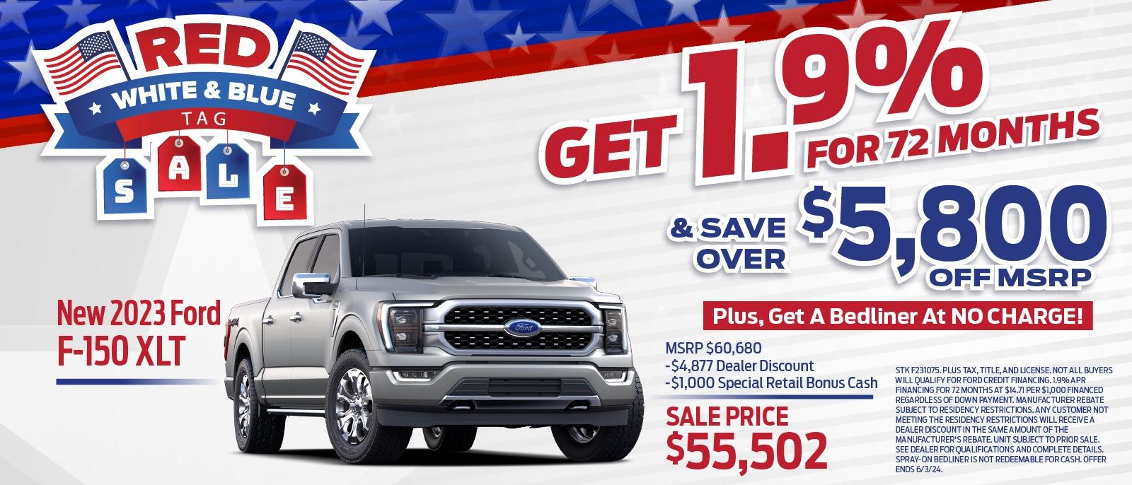 Red White & Blue Tag Sale F-150 Special!🔴⚪🔵