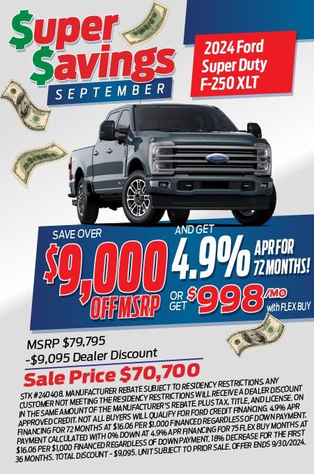 SAVE OVER $9,000 AND GET 4.9% FOR 72 MONTHS OR GET $998/MONTH WITH FLEX BUY!