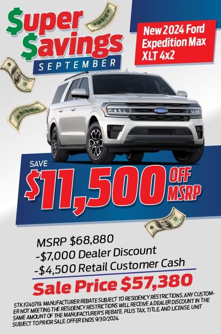 Save $11,500 off MSRP on Ford Expedition!