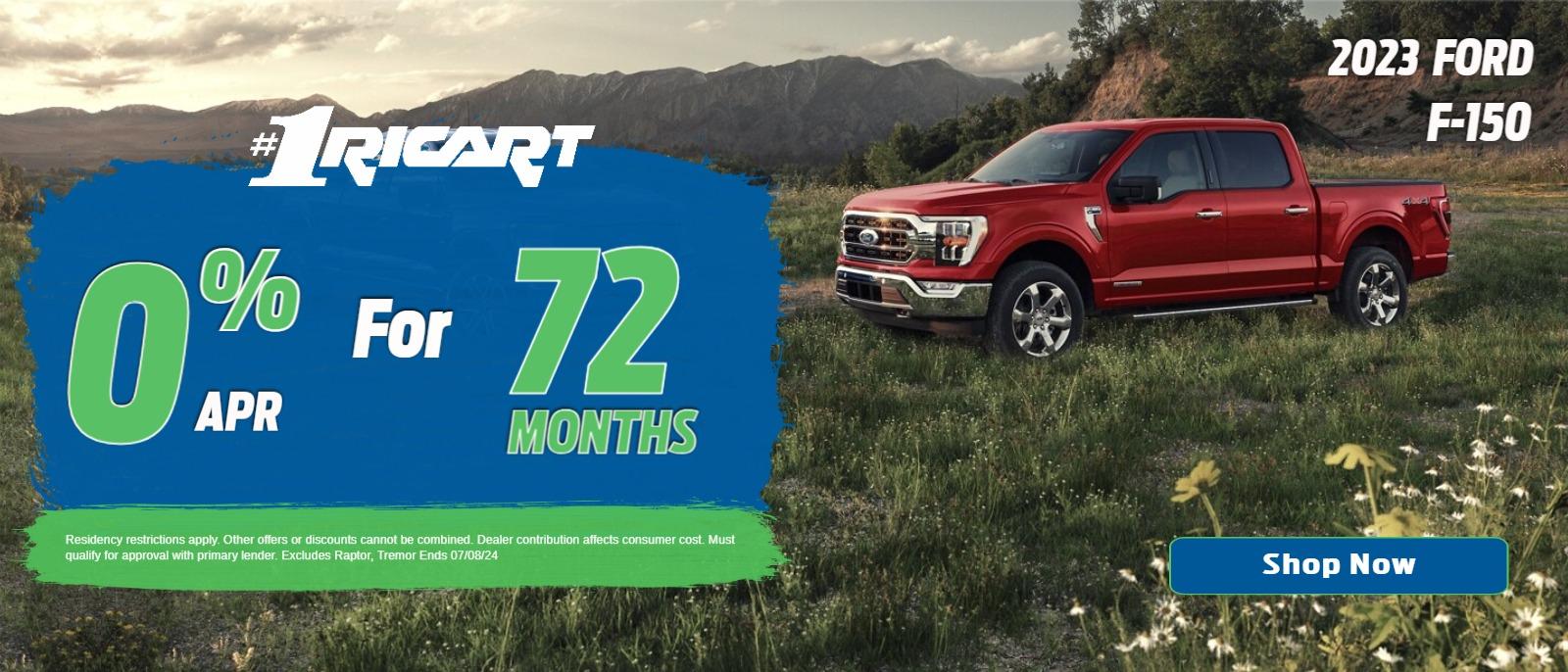 2023 Ford F-150- 0% APR for 72 Months