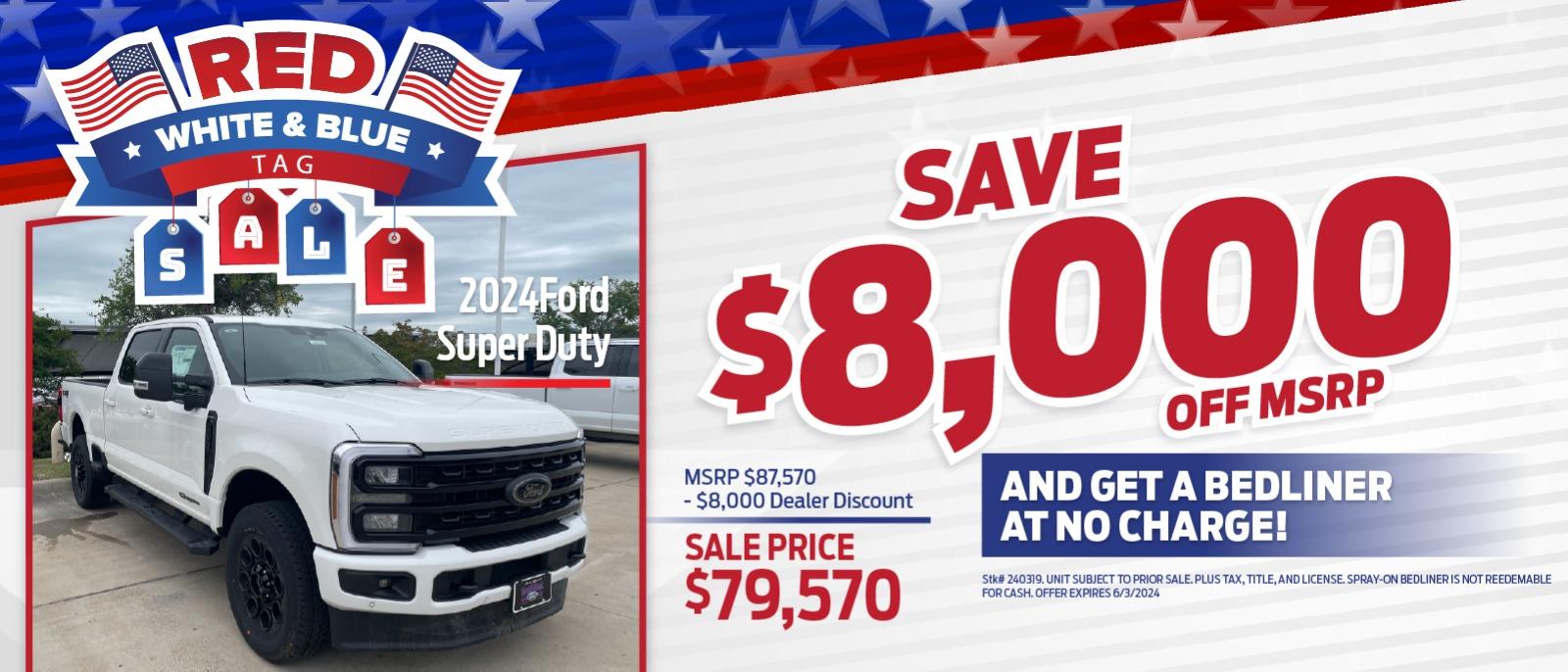 2024 Ford Super-Duty
Save $9,000 Off MSRP