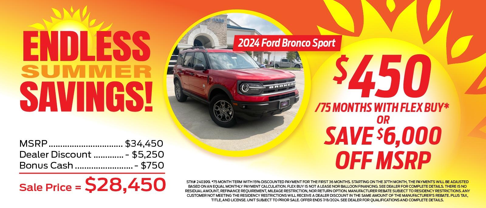 Summer Saving | 2024 Ford Bronco Sport