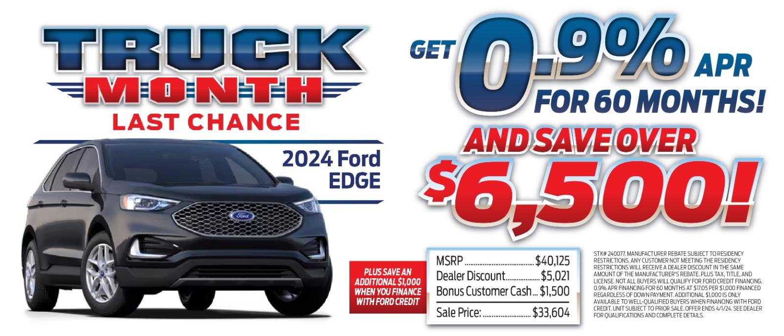 March Ford Edge hero banner offer