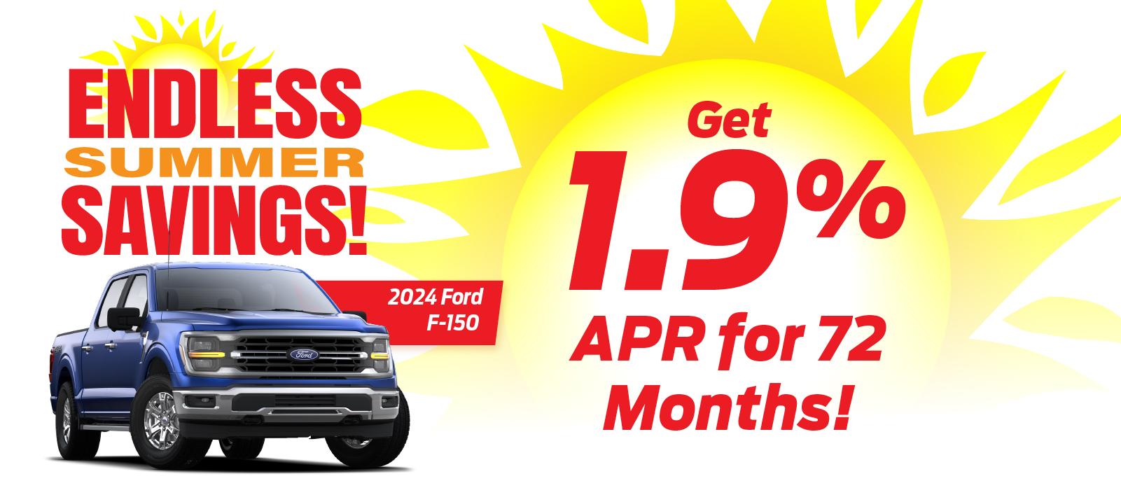 Shop 1.9% for 72 Months on 2024 Ford F-150!🔥