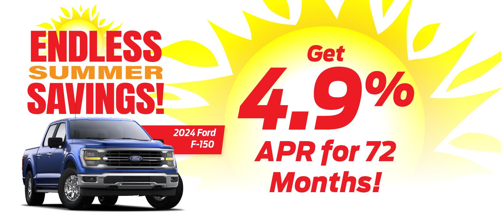 Shop 4.9% for 72 Months on New 2024 Ford F-150!🔥