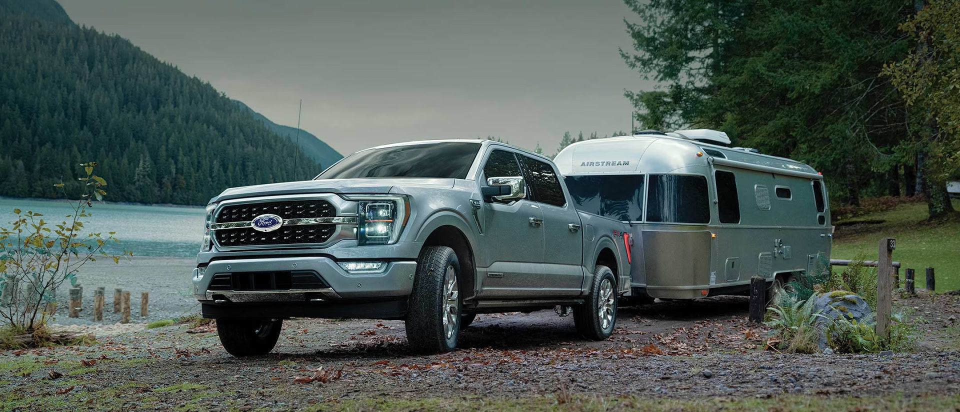 2023 Ford F-150 with Camper by Lake