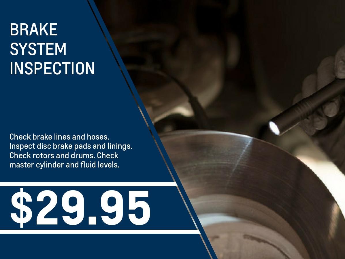 Brake System Inspection Service Menu