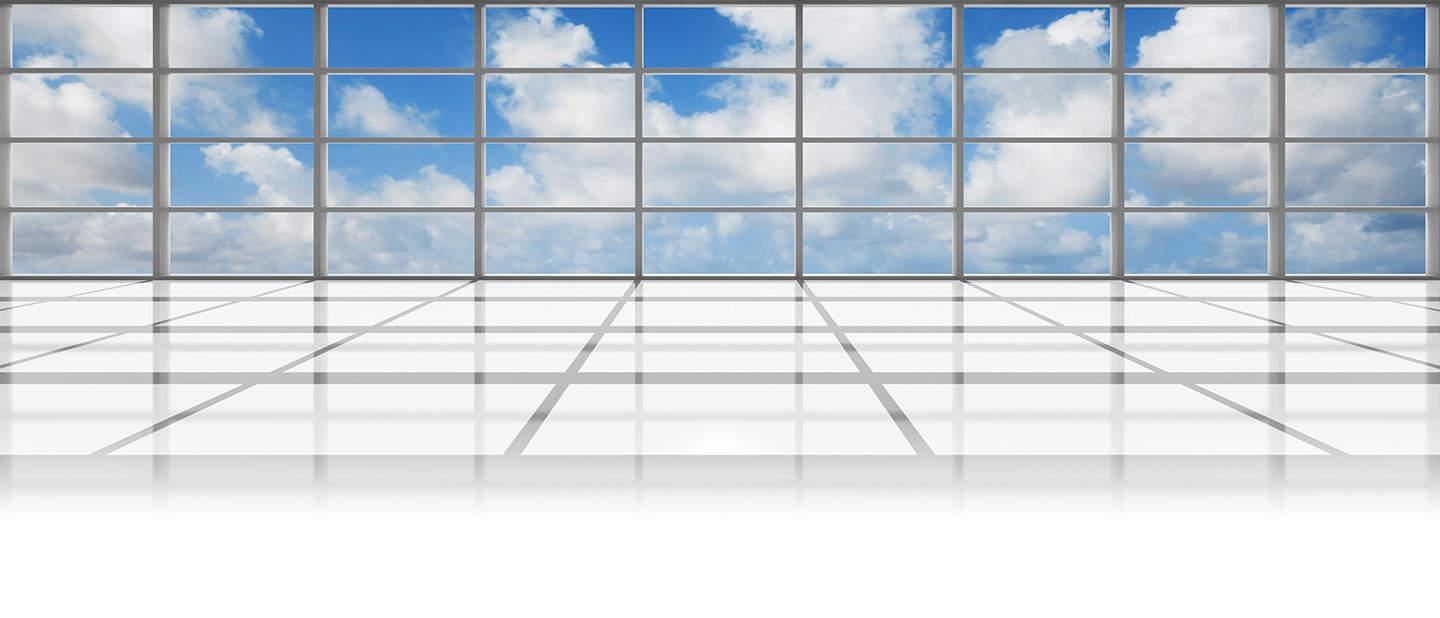 Showroom-with glass Sky background