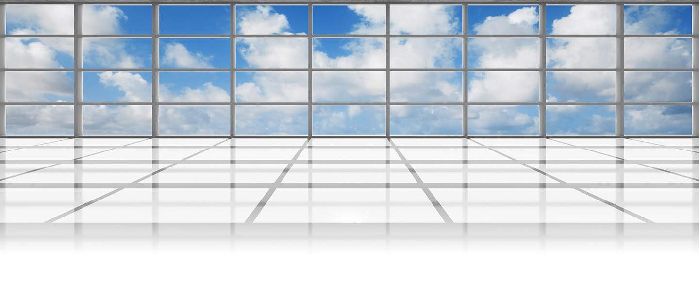 Showroom-with glass Sky background