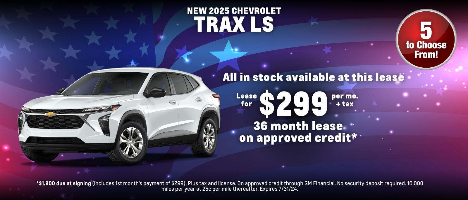 new 2024 Chevy Trax LS  - lease $299/month