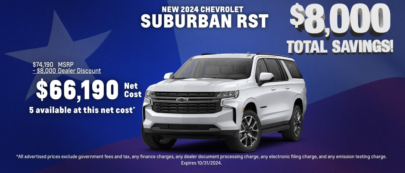 2024 Chevrolet Suburban RST $8,000 Total Savings!