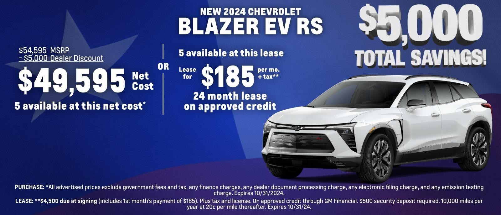 Blazer EV RS $5,000 Total Savings