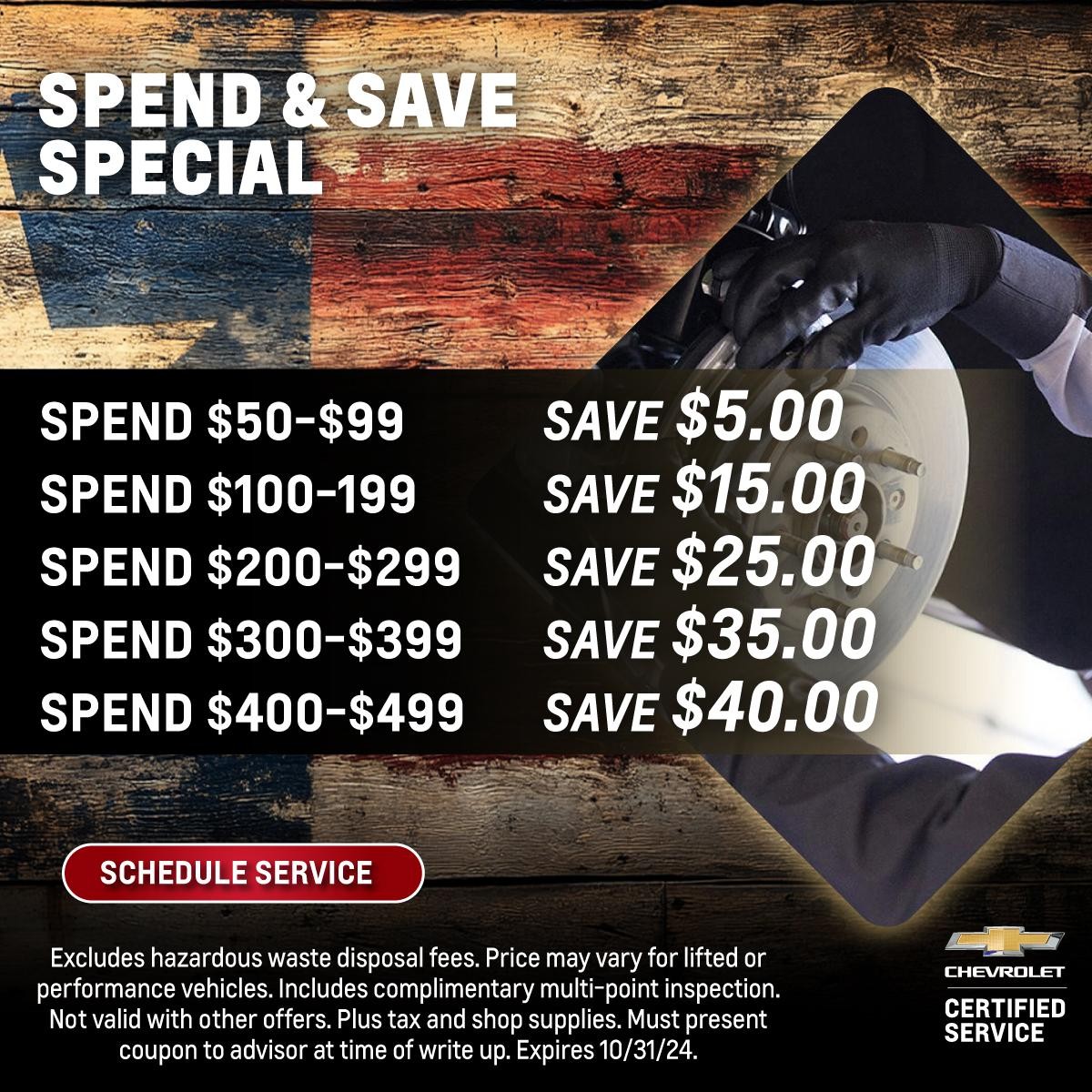 Spend and Save Special