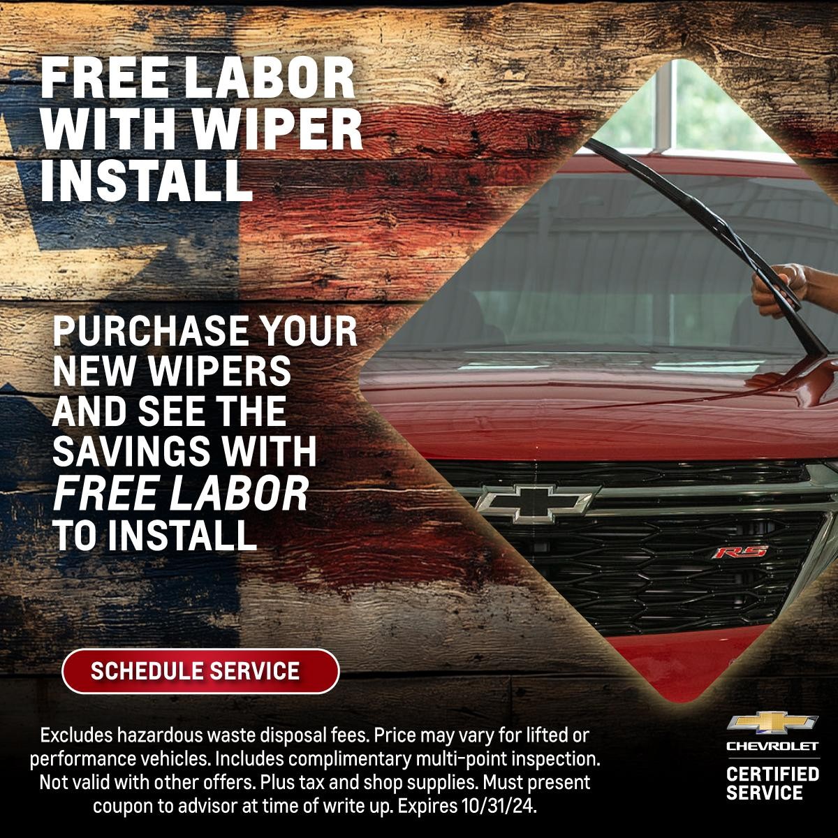 Free Labor with Wiper Install Special