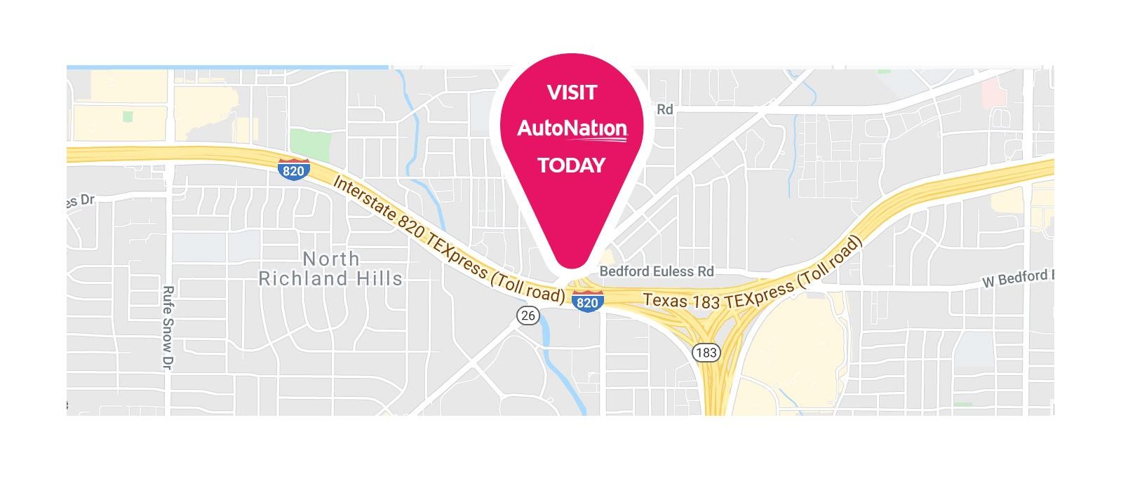 Street map of Autonation North Richland Hills