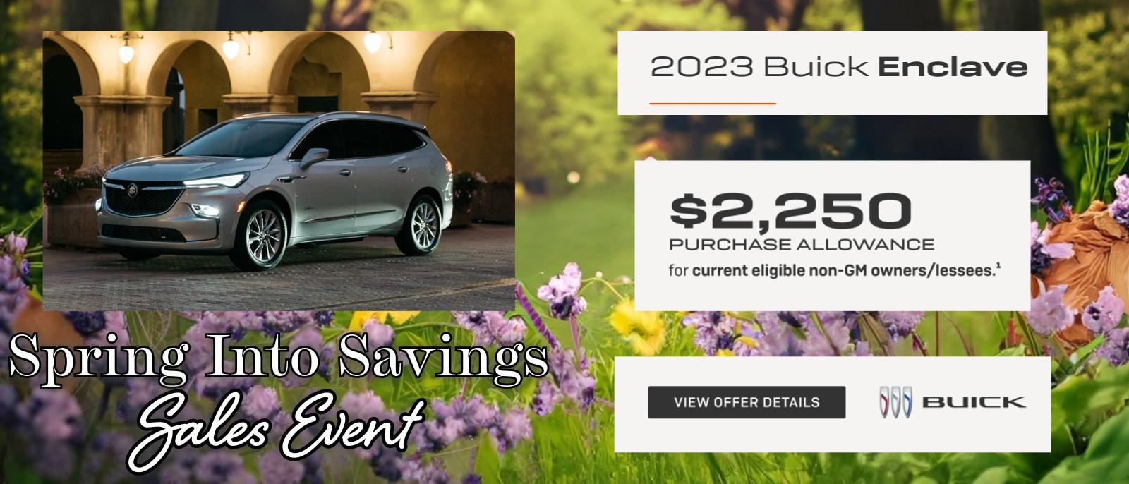 Spring Into Savings Sales Event Buick Enclave Slide