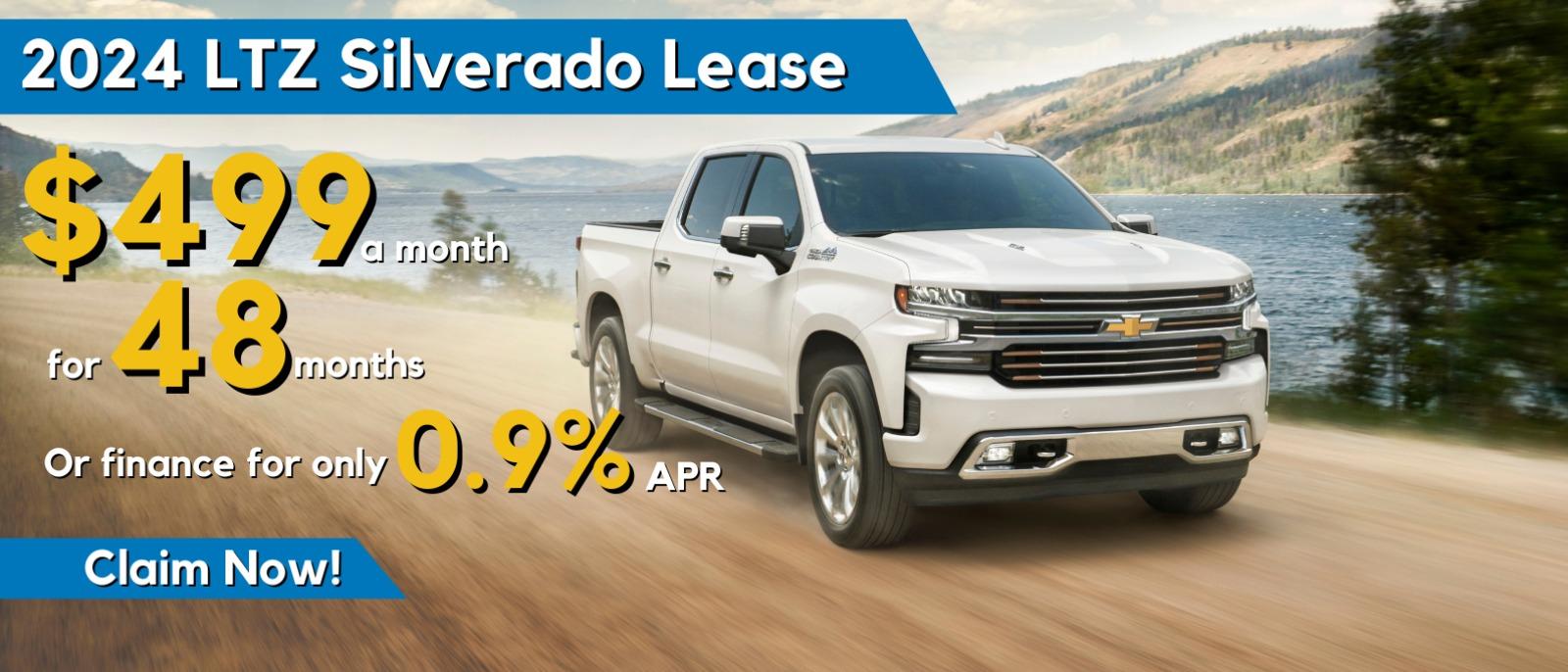 2024 LTZ Silverado Lease
$499 a month for 48 months or finance for only 0.9% apr