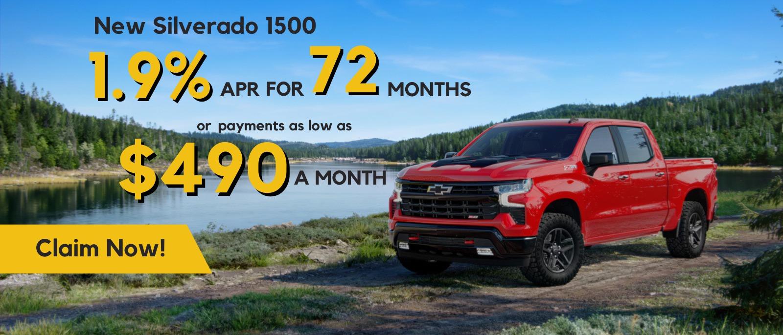 1.9% for 72 months or payments as low as $490 a month