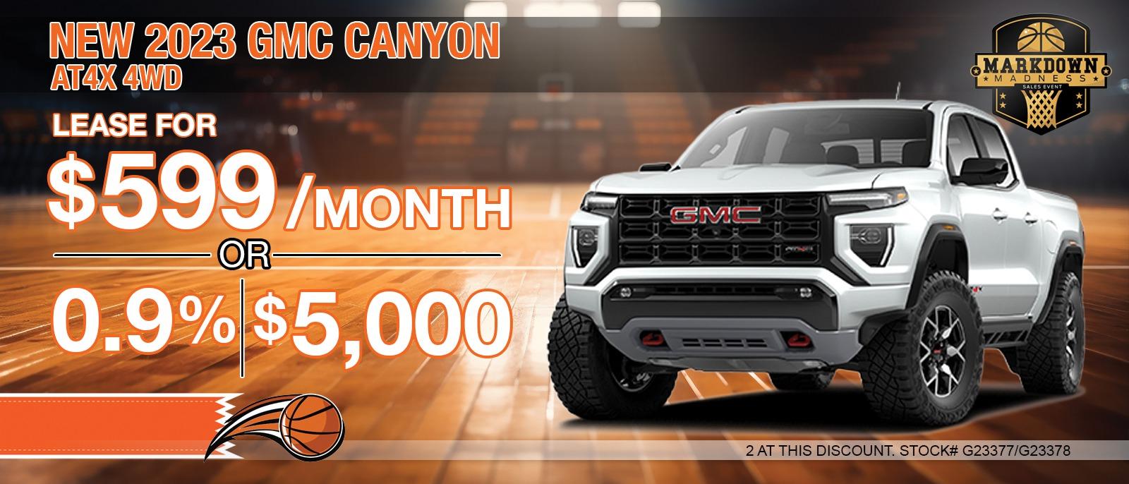 2023 GMC CANYON ATX. Your Net Savings After All Offers $5,000 OFF MSRP.