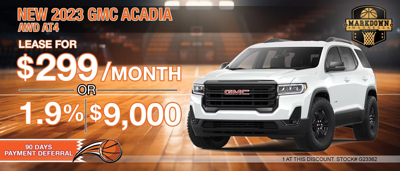2023 GMC ACADIA AT4.  SAVE UP TO $9,000 OFF MSRP.