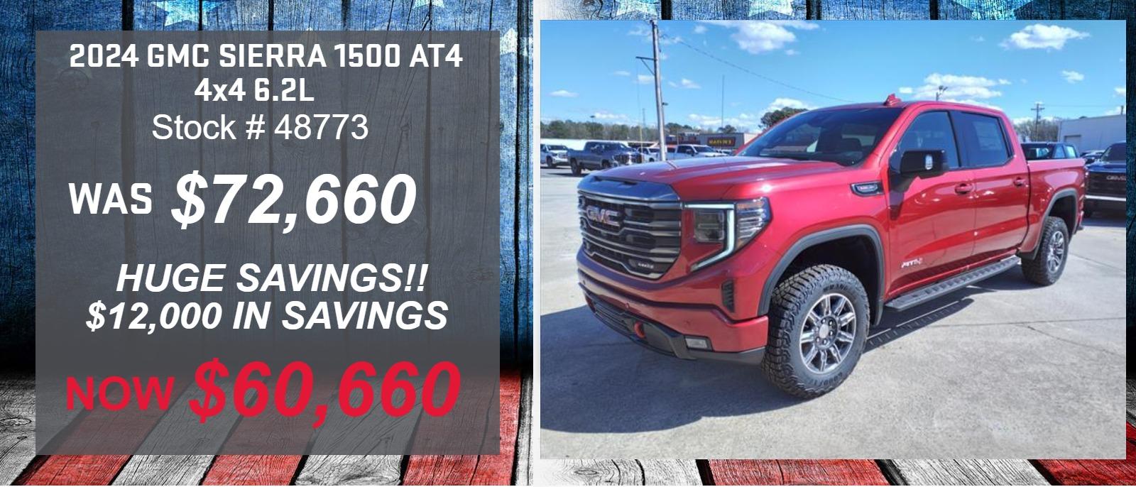 Lowest Price on New GMC Sierra 1500 AT4 6.2L
