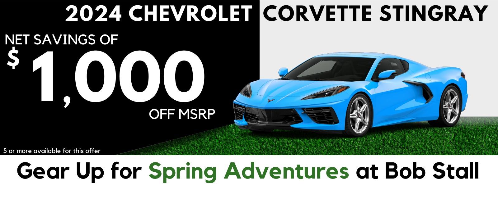 2024 Corvette Savings - Net Savings of $1,000 off MSRP