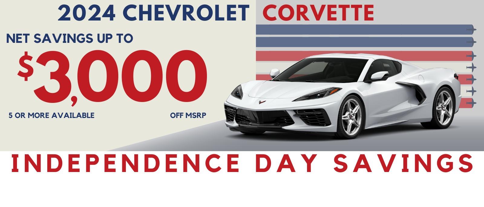 Int 2024 Corvette Savings - Net Savings of $3,000 off MSRP