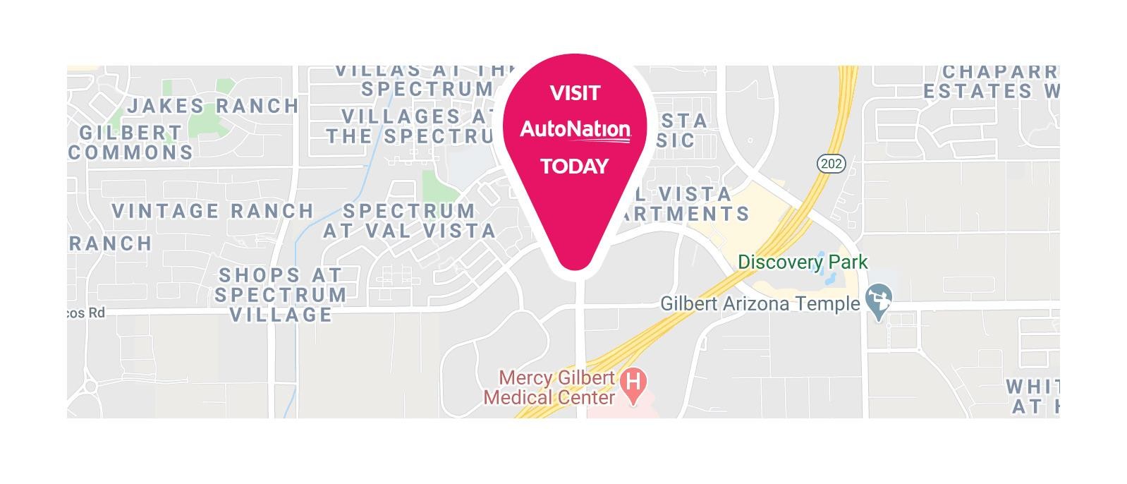 Street map of Autonation Chevrolet Gilbert