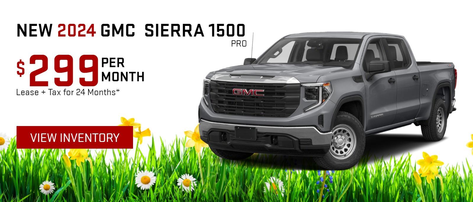 New 2024 GMC Sierra 1500 Pro
$299/mo. Lease + Tax for 24 Months*
