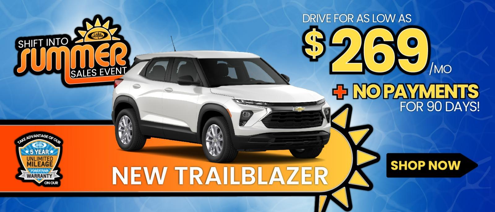 New Chevy Trailblazer for as little as $269 per month.