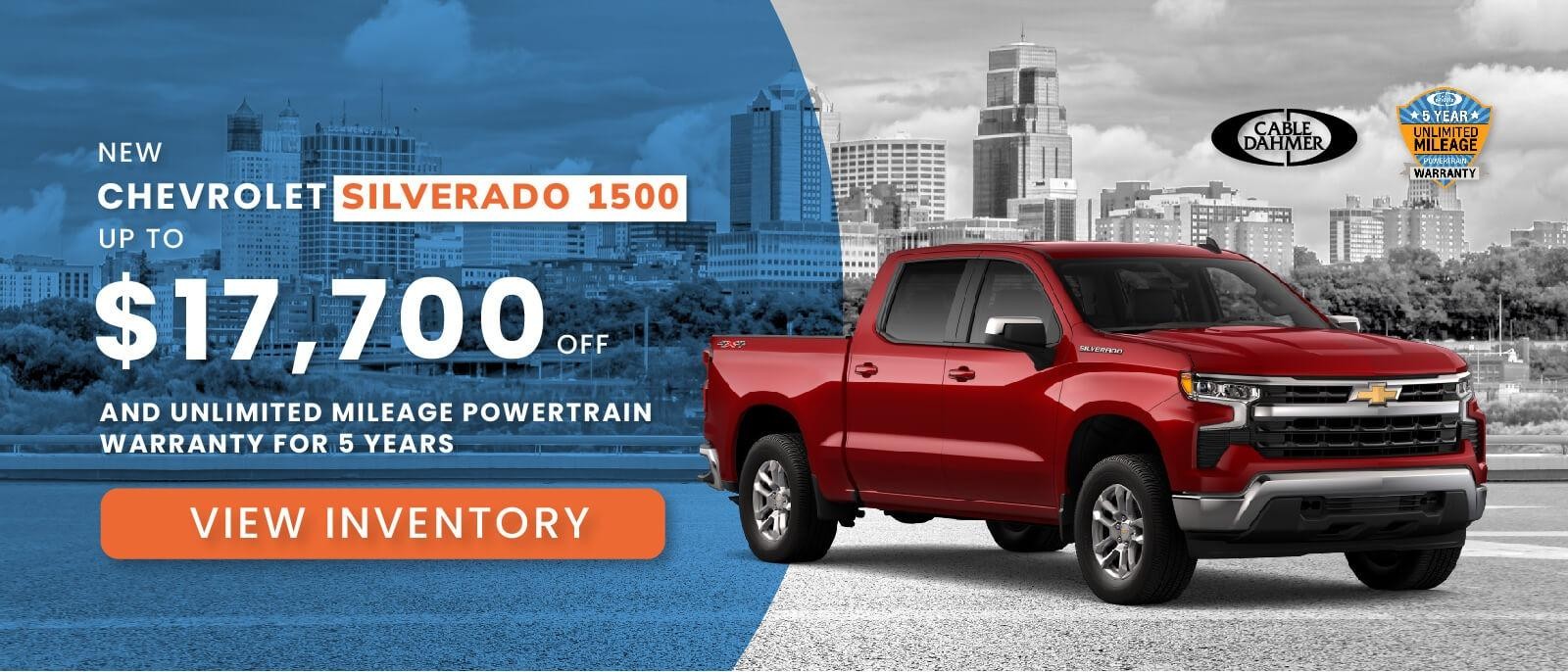 New Chevrolet Silverado 1500 for Sale up to $17,700 off at Cable Dahmer