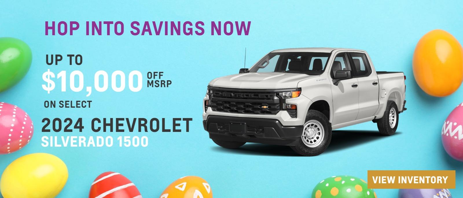 Up to $10,000 off MSRP on select 2024 Silverado 1500