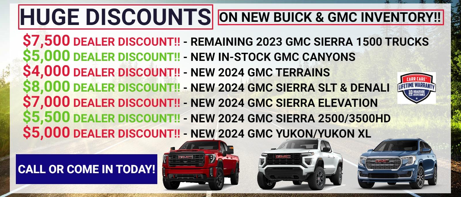 HUGE DISCOUNTS ON NEW BUICK & GMC INVENTORY AT CARR BUICK GMC IN VANCOUVER, WA